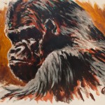 Acrílico - Gorilla is not amused by staring human